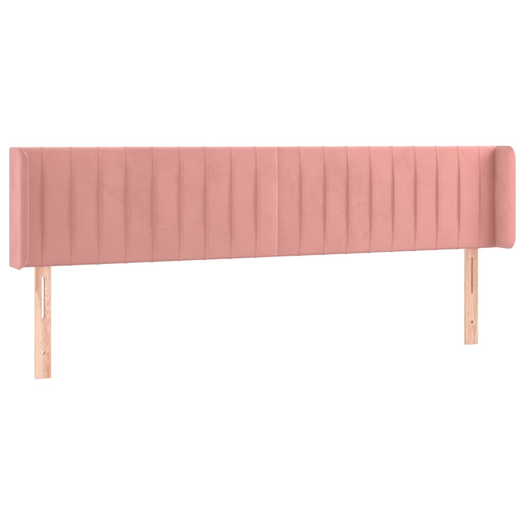 Cabeceira de cama c/ luzes LED veludo 183x16x78/88 cm rosa