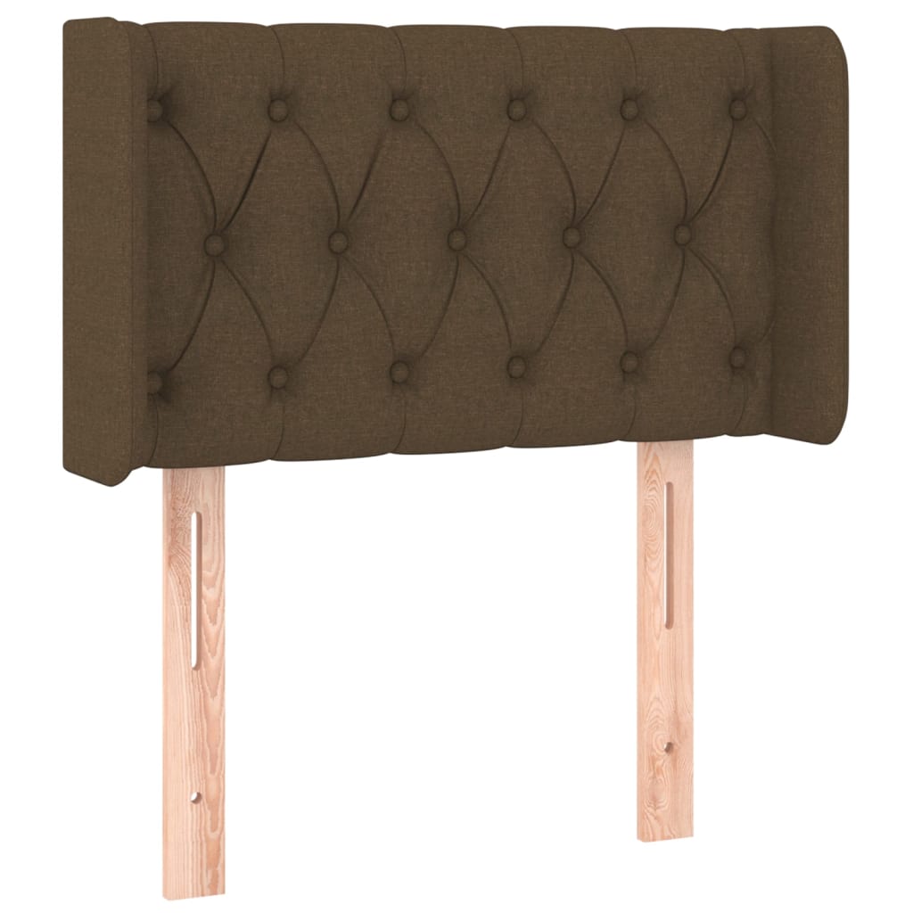 Cabeceira de cama c/ luzes LED tecido 83x16x78/88 cm castanho