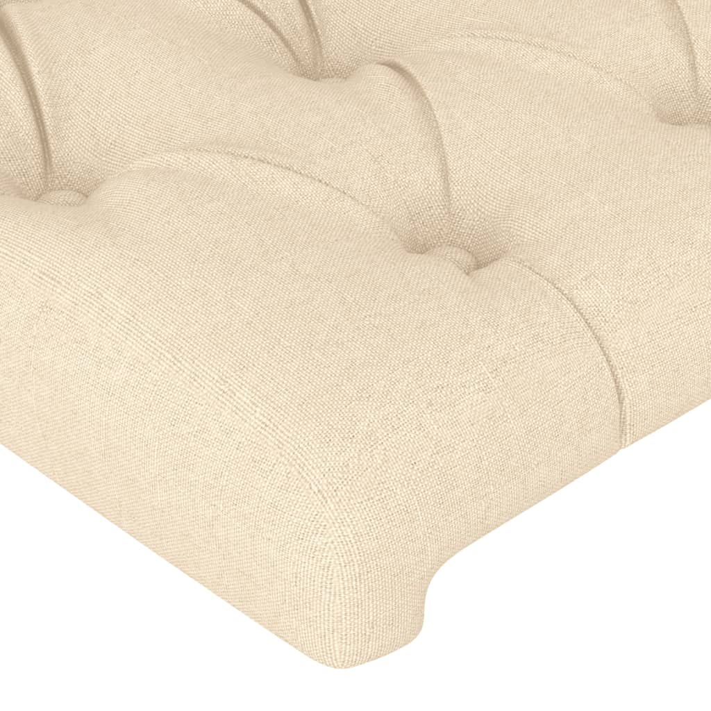 Cabeceira de cama c/ luzes LED tecido 147x16x78/88 cm cor creme