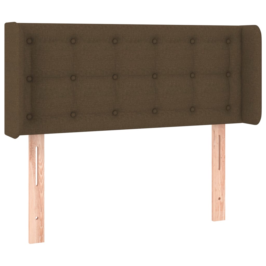 Cabeceira de cama c/ luzes LED tecido 103x16x78/88 cm castanho
