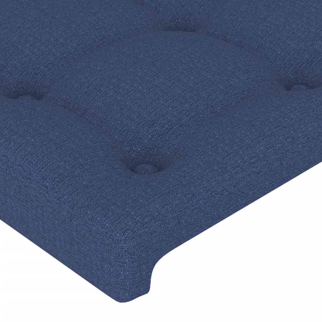 Cabeceira de cama c/ luzes LED tecido 103x16x78/88 cm azul