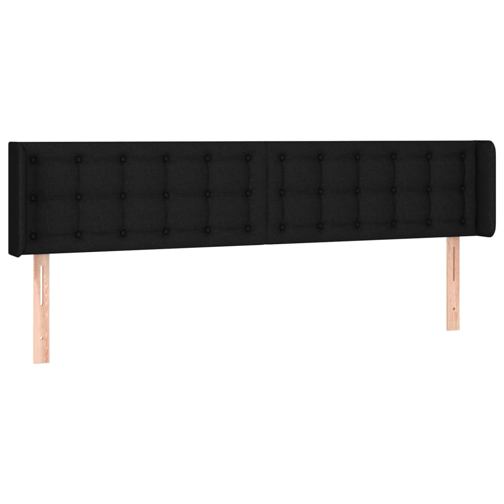 Cabeceira de cama c/ luzes LED tecido 203x16x78/88 cm preto