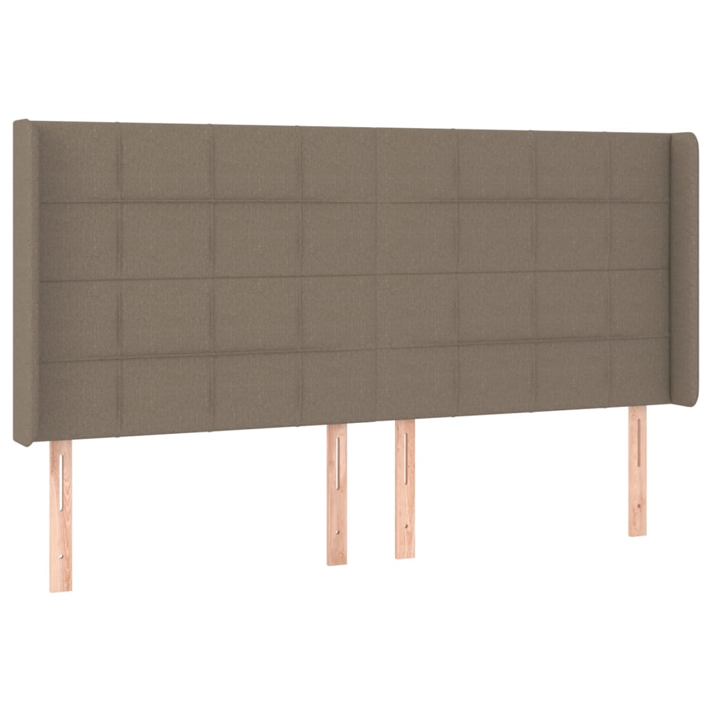 Cabeceira cama c/ LED tecido 163x16x118/128cm cinza-acastanhado