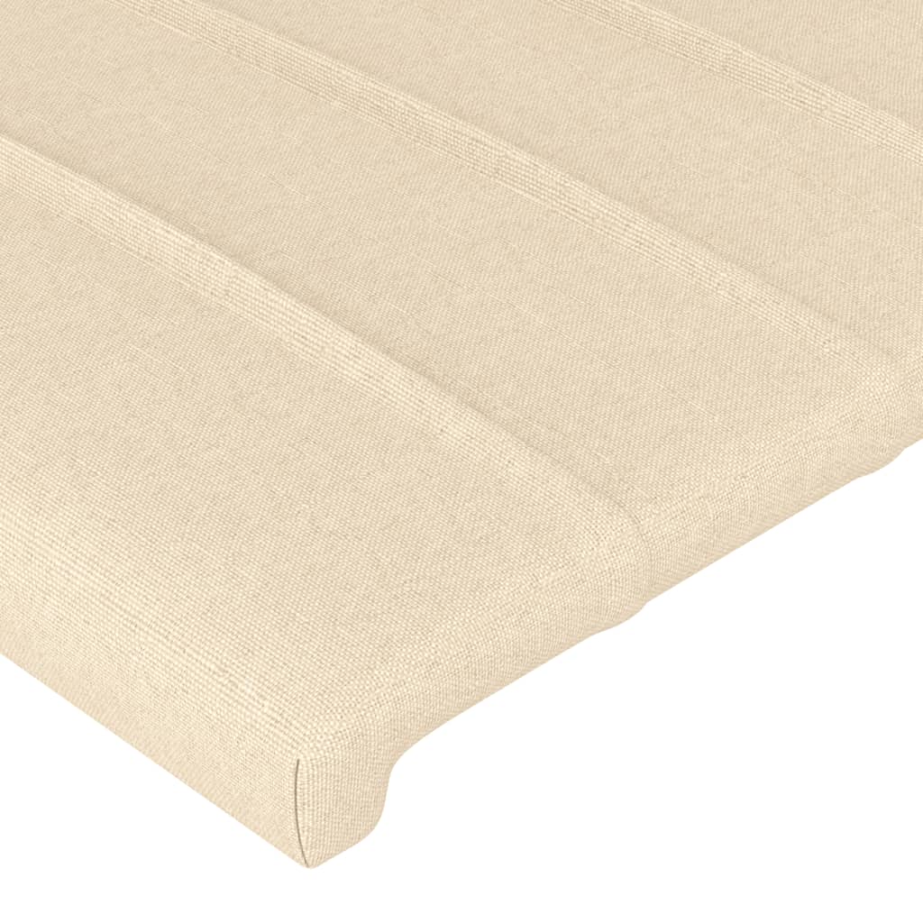 Cabeceira cama c/ luzes LED tecido 163x16x118/128 cm cor creme