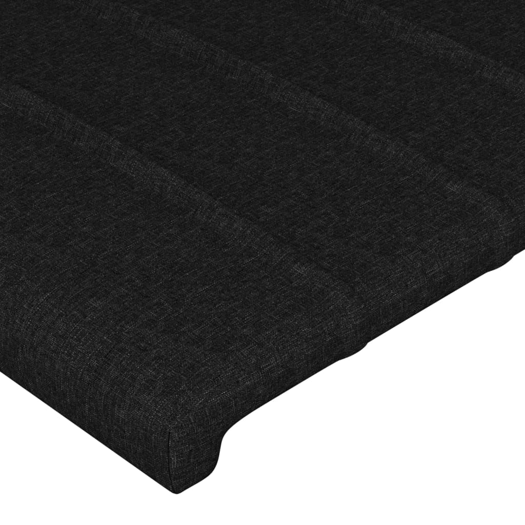 Cabeceira de cama c/ luzes LED tecido 183x16x118/128 cm preto