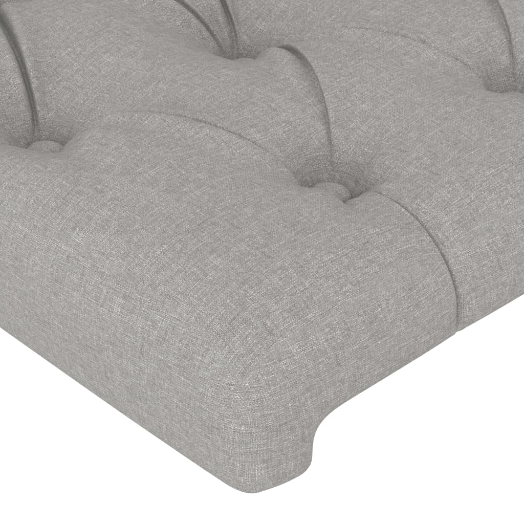 Cabeceira cama c/ luzes LED tecido 93x16x118/128 cm cinza-claro