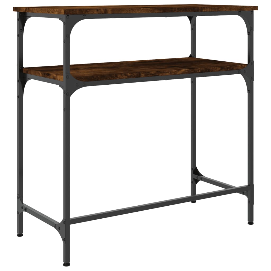 Mesa consola 75x35,5x75 cm derivados de madeira carvalho fumado