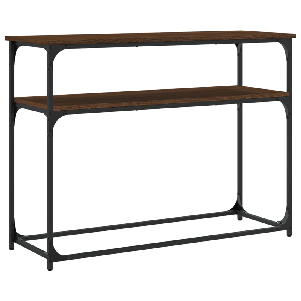 Mesa consola 100x35,5x75 cm derivados madeira carvalho castanho