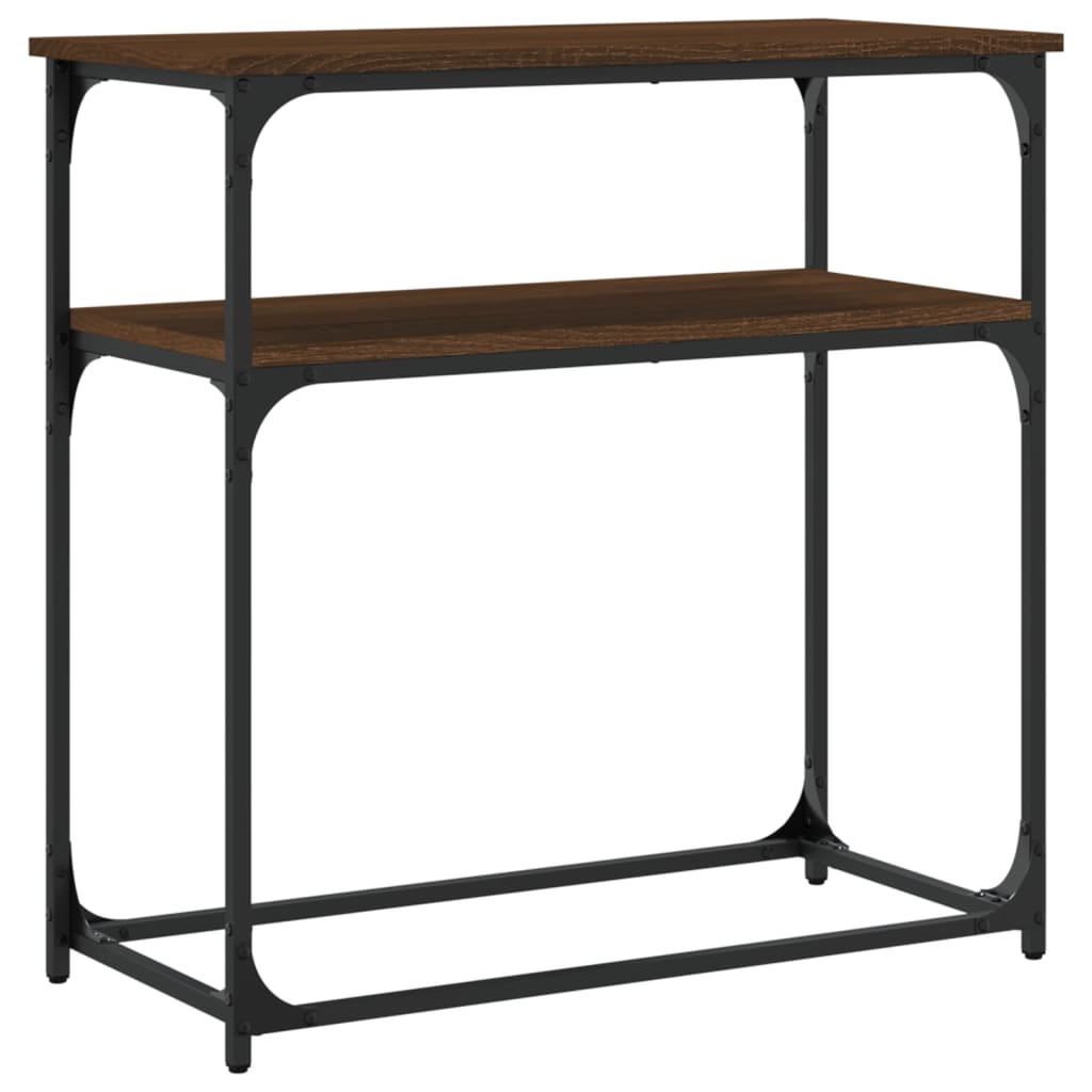 Mesa consola 75x35,5x75 cm derivados madeira carvalho castanho
