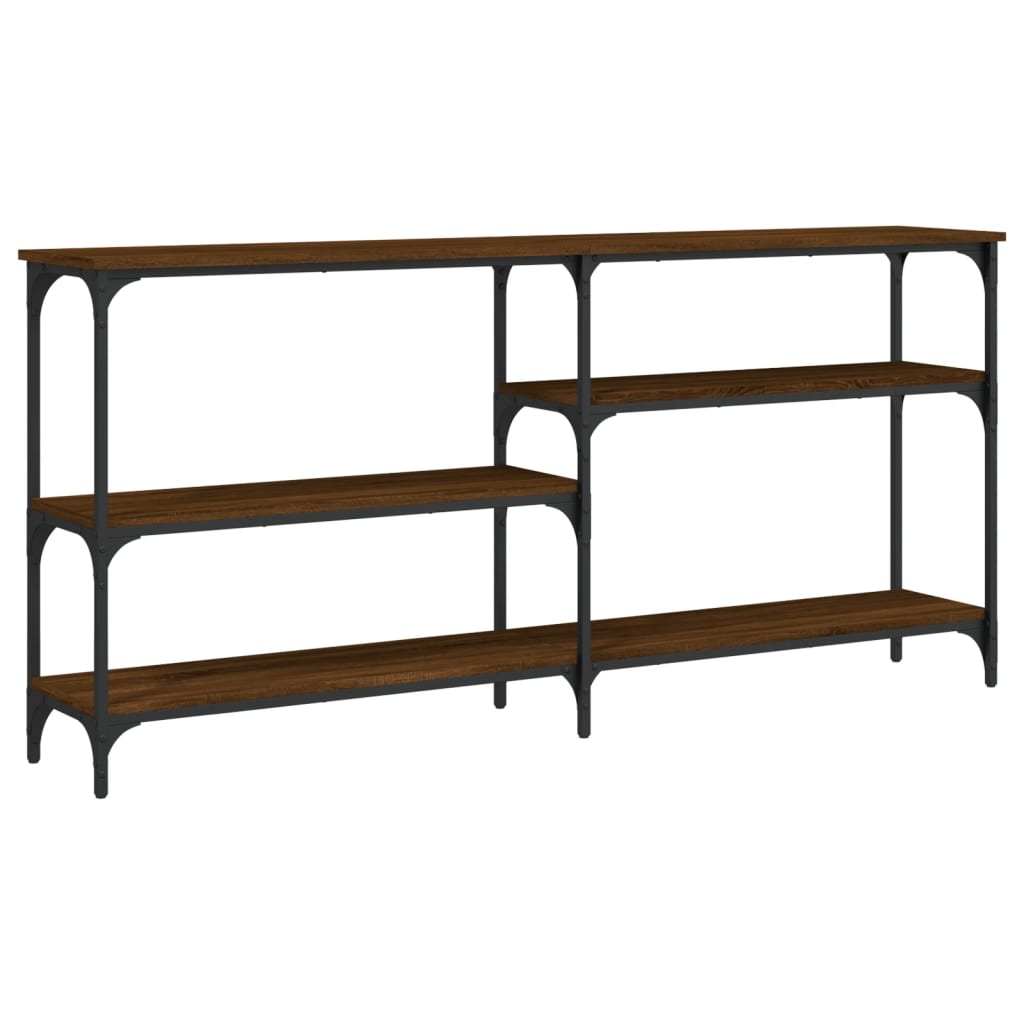 Mesa consola 160x29x75 cm derivados madeira carvalho castanho