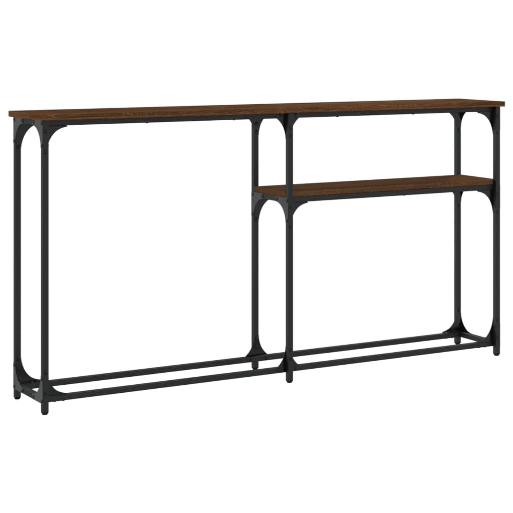 Mesa consola 145x22,5x75cm derivados madeira carvalho castanho
