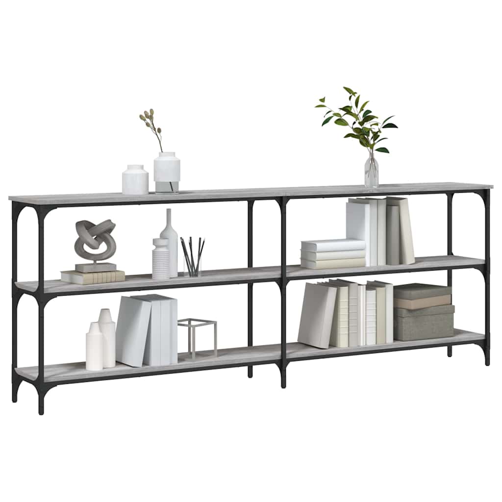 Mesa consola 200x29x75 cm derivados de madeira cinzento sonoma