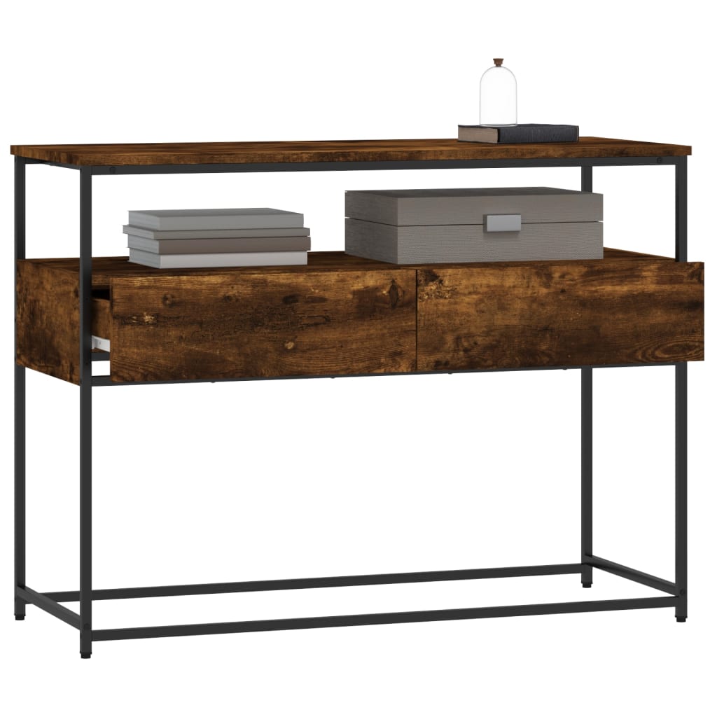 Mesa consola 100x40x75 cm derivados de madeira carvalho fumado