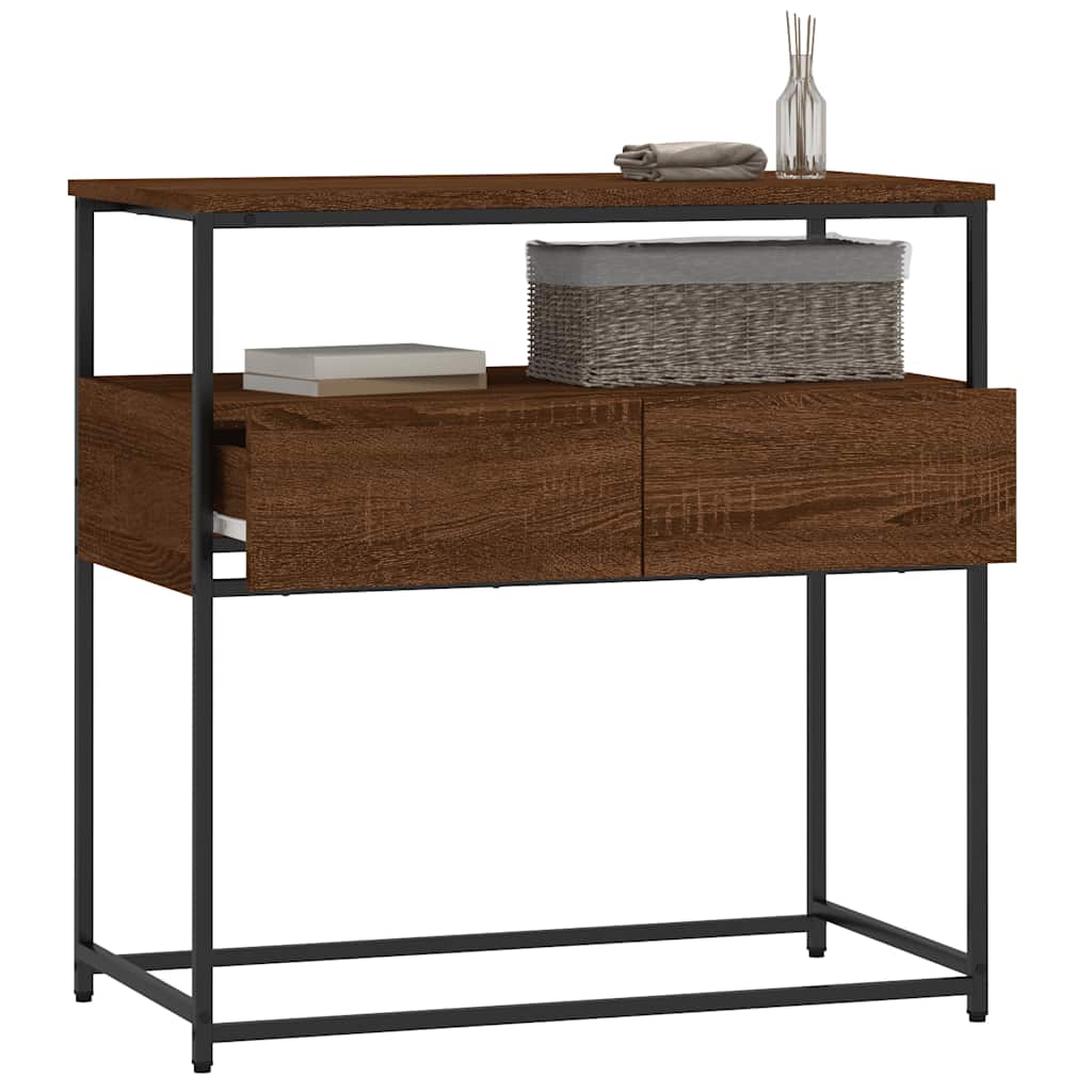 Mesa consola 75x40x75 cm derivados de madeira carvalho castanho