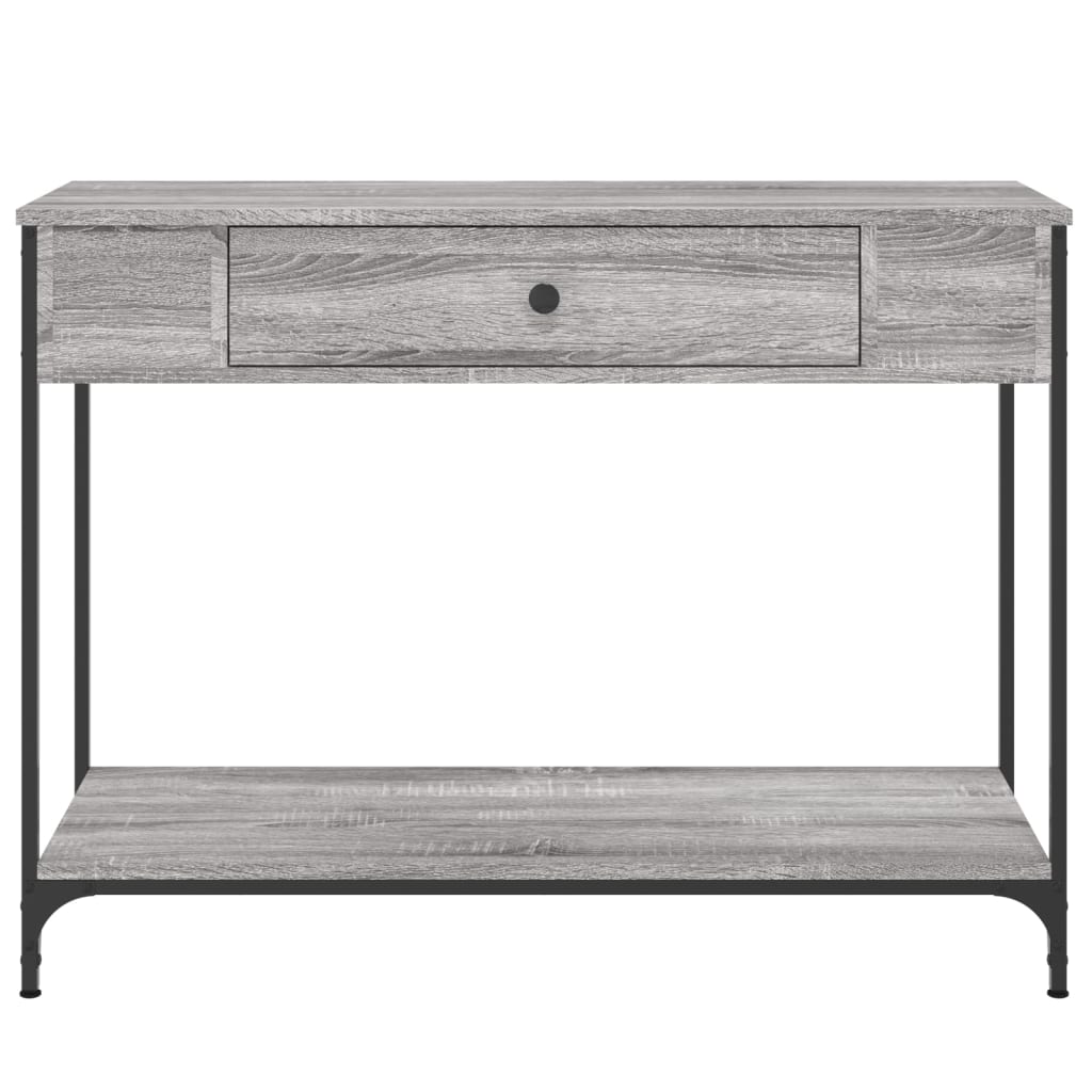 Mesa consola 100x34,5x75cm derivados de madeira cinzento sonoma