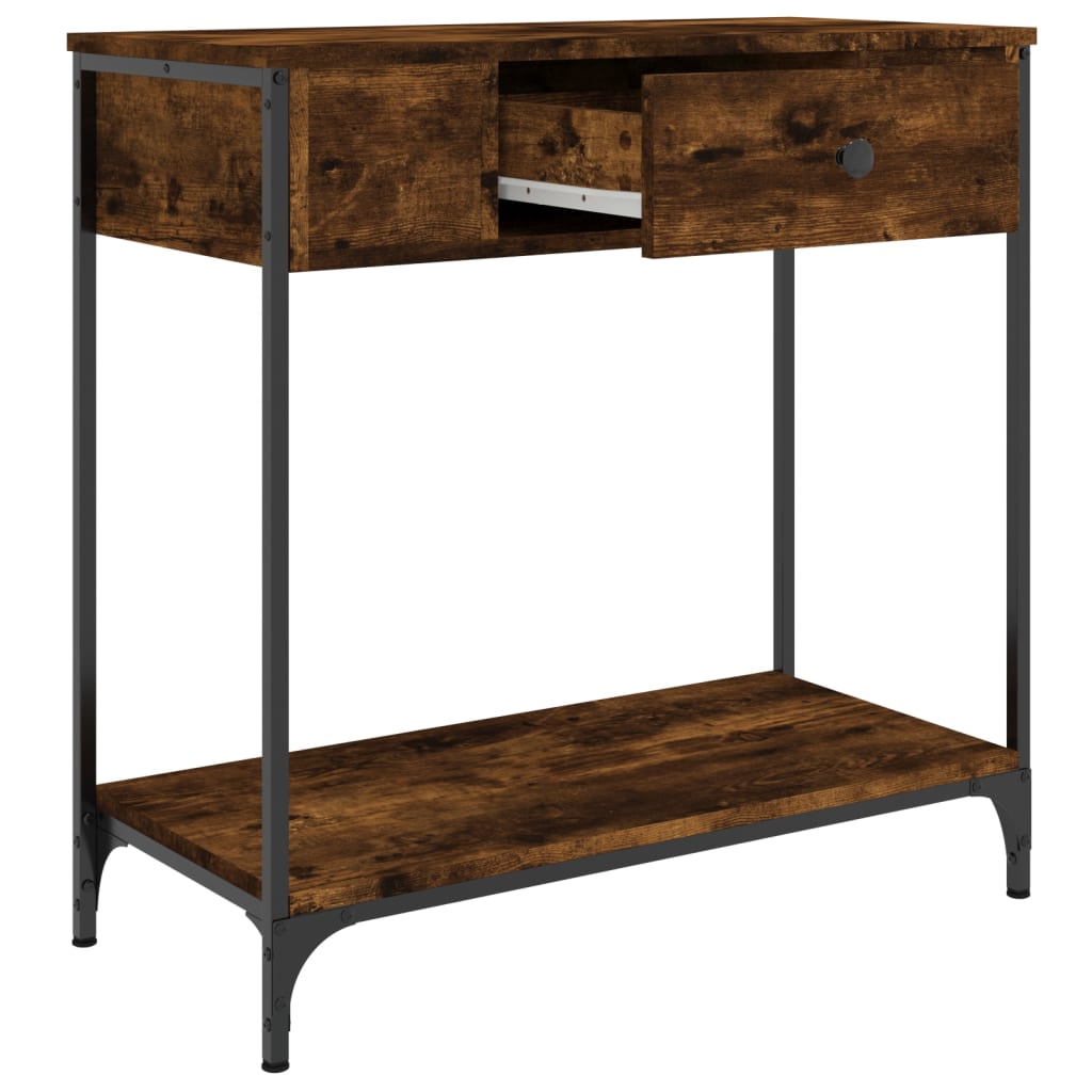 Mesa consola 75x34,5x75 cm derivados de madeira carvalho fumado