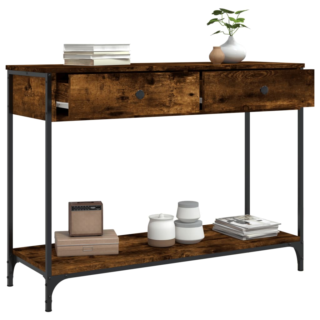 Mesa consola 100x34,5x75cm derivados de madeira carvalho fumado