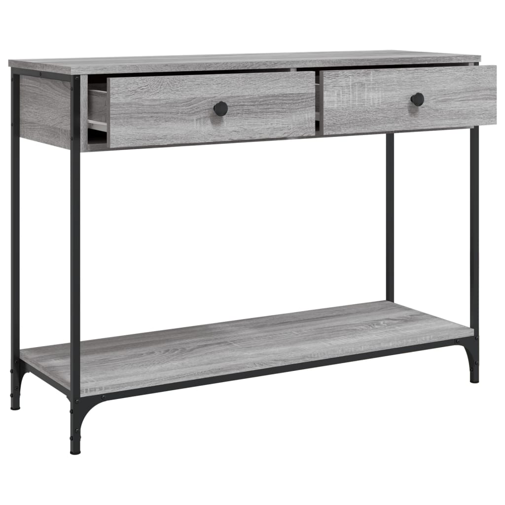 Mesa consola 100x34,5x75cm derivados de madeira cinzento sonoma