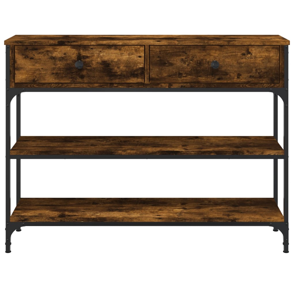 Mesa consola 100x25x75 cm derivados de madeira carvalho fumado