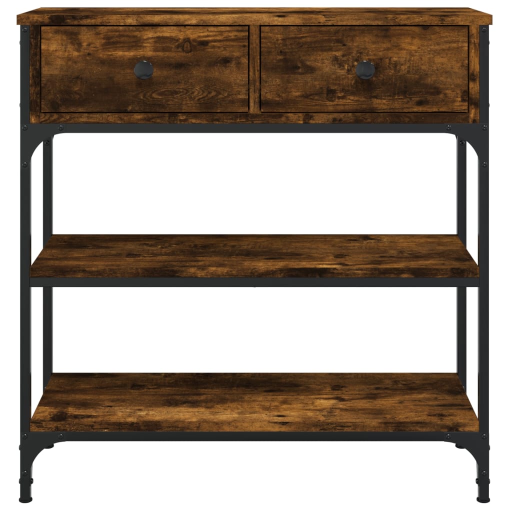 Mesa consola 72,5x25x75 cm derivados de madeira carvalho fumado