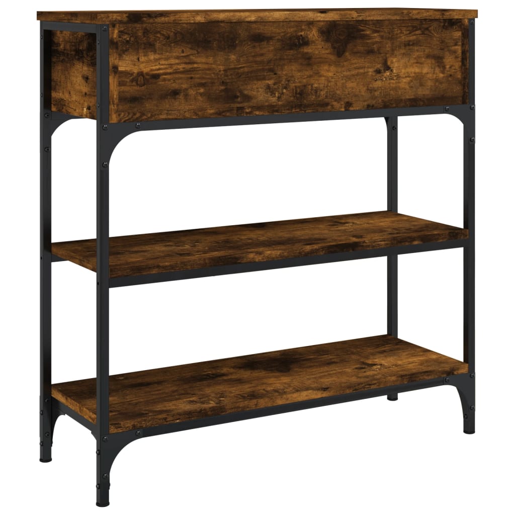Mesa consola 72,5x25x75 cm derivados de madeira carvalho fumado