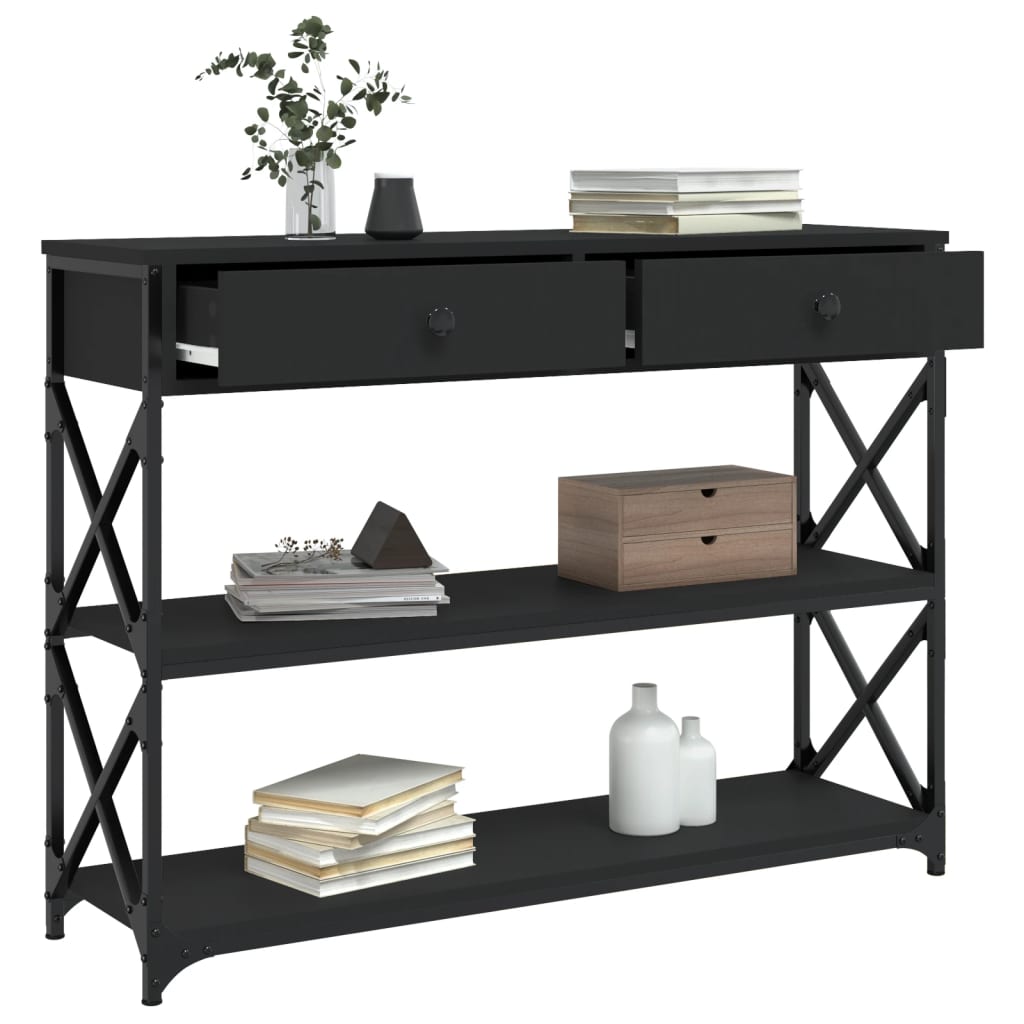 Mesa consola 100x28x75 cm derivados de madeira preto