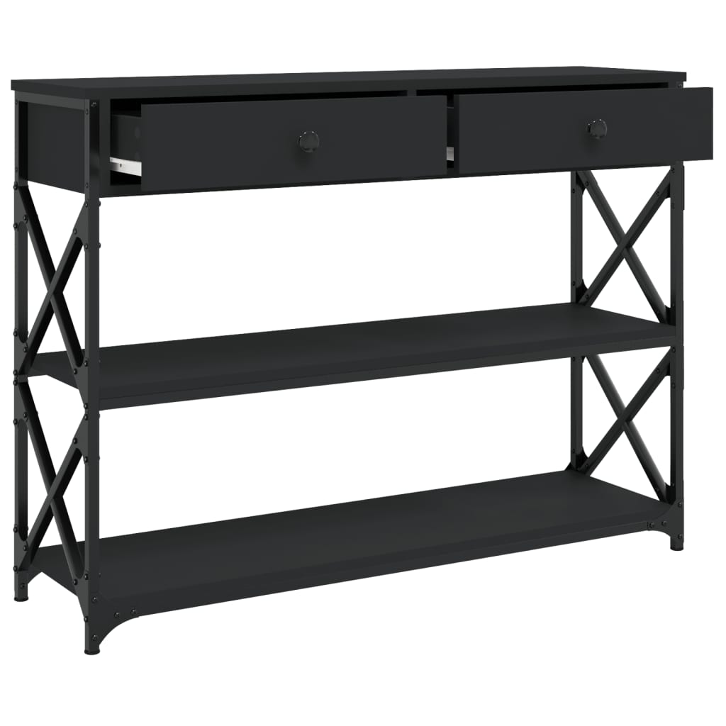 Mesa consola 100x28x75 cm derivados de madeira preto