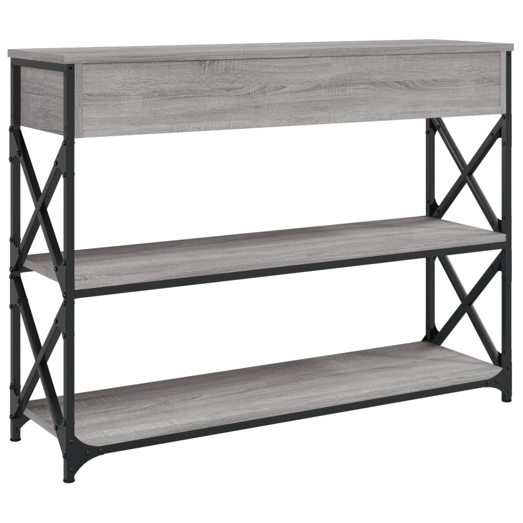 Mesa consola 100x28x75 cm derivados de madeira cinzento sonoma