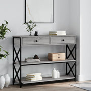 Mesa consola 100x28x75 cm derivados de madeira cinzento sonoma