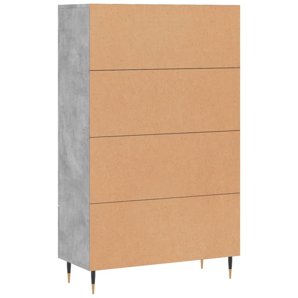 Aparador alto 69,5x31x115 cm derivados de madeira cinza-cimento