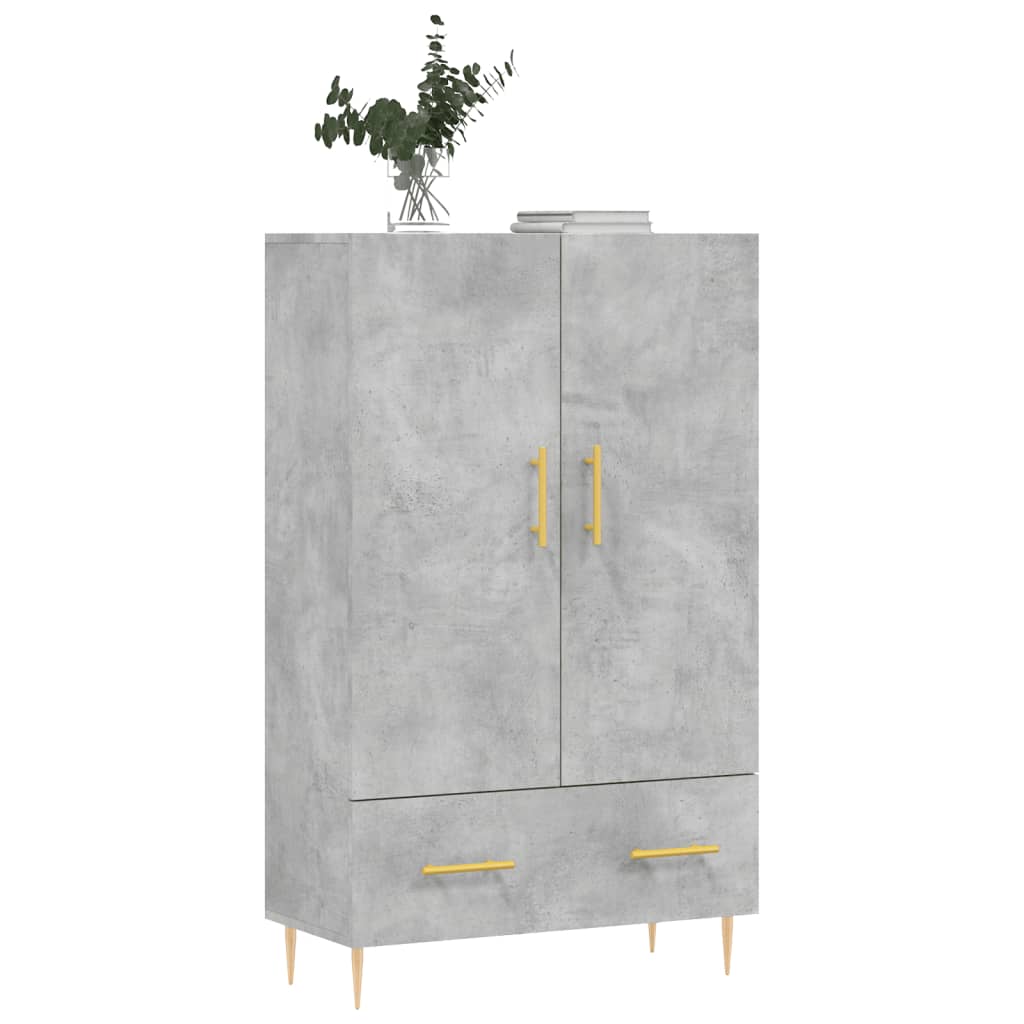 Aparador alto 69,5x31x115 cm derivados de madeira cinza-cimento