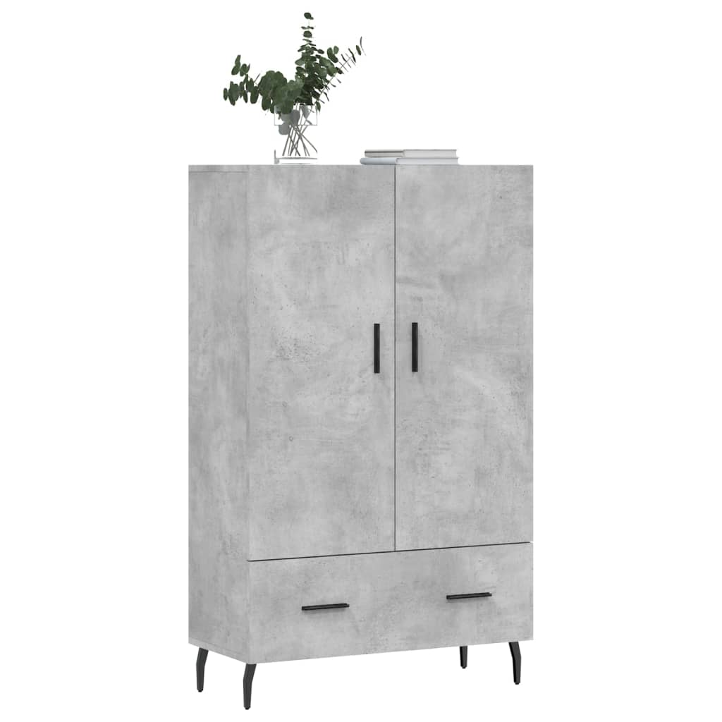 Aparador alto 69,5x31x115 cm derivados de madeira cinza-cimento