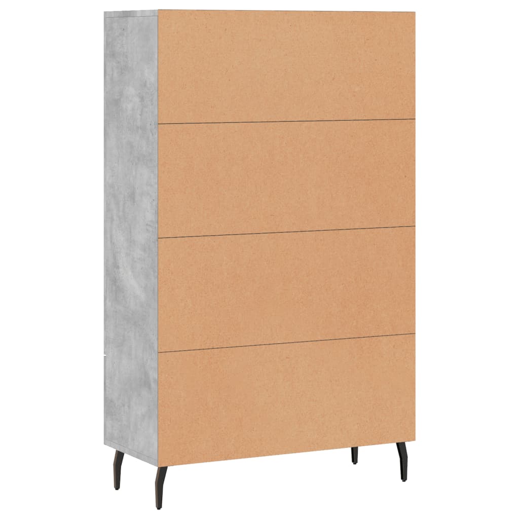 Aparador alto 69,5x31x115 cm derivados de madeira cinza-cimento