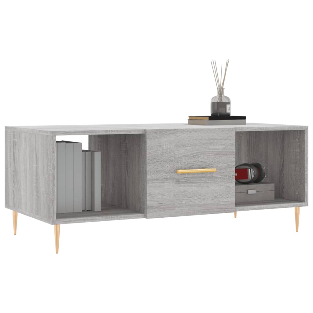 Mesa de centro 102x50x40cm derivados de madeira cinzento sonoma