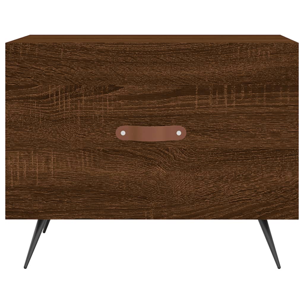 Mesa centro 2 pcs 50x50x40 cm madeira proc. carvalho castanho