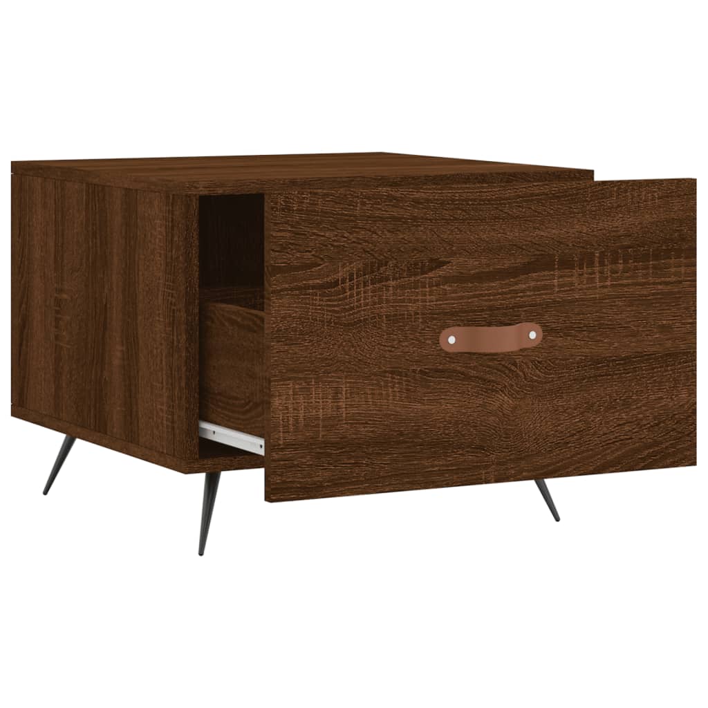 Mesa centro 2 pcs 50x50x40 cm madeira proc. carvalho castanho