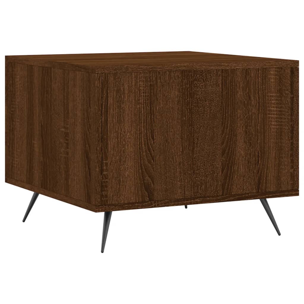 Mesa centro 2 pcs 50x50x40 cm madeira proc. carvalho castanho
