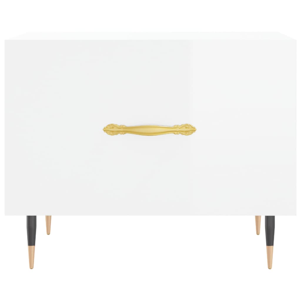 Mesas de centro 2 pcs 50x50x40 cm branco brilhante