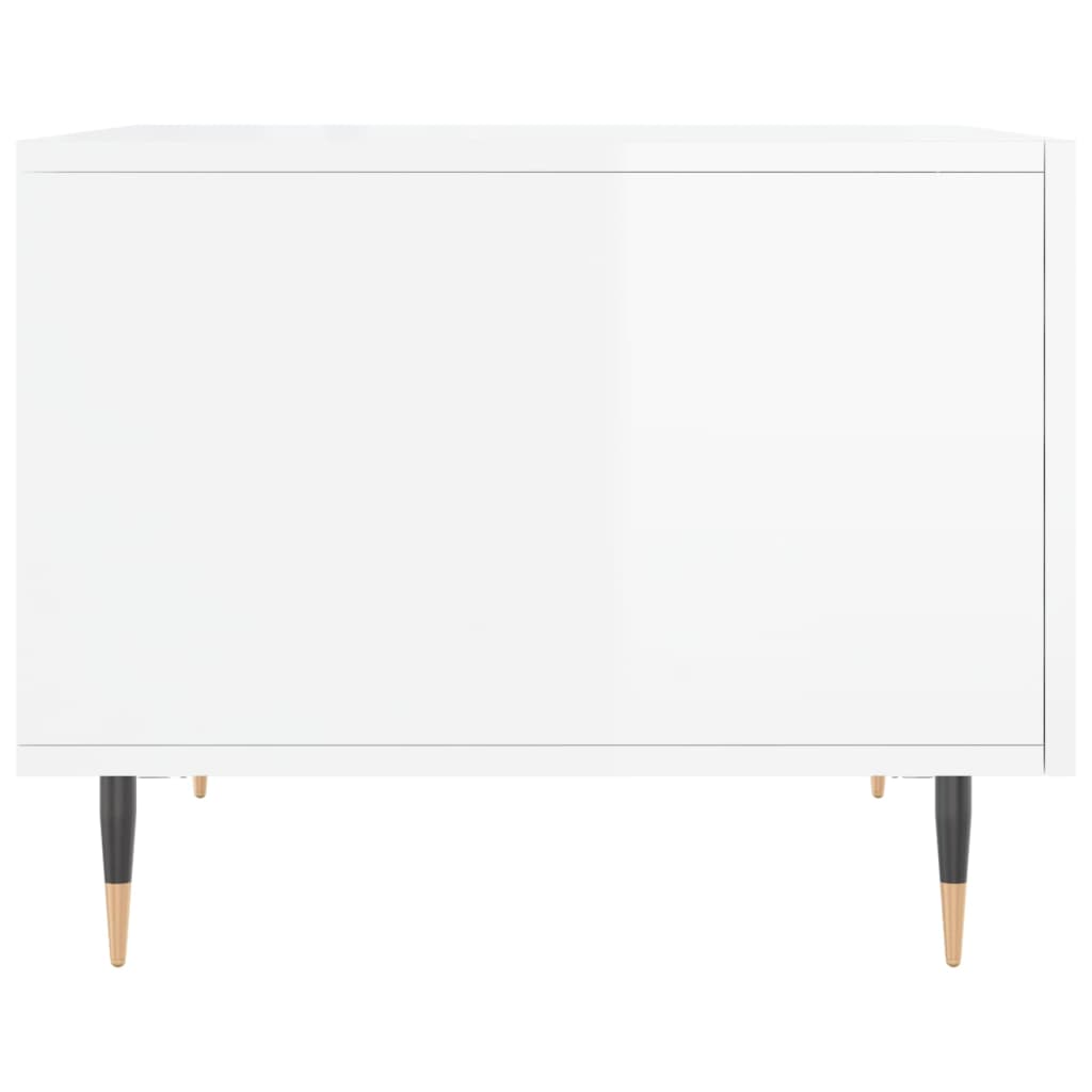 Mesas de centro 2 pcs 50x50x40 cm branco brilhante