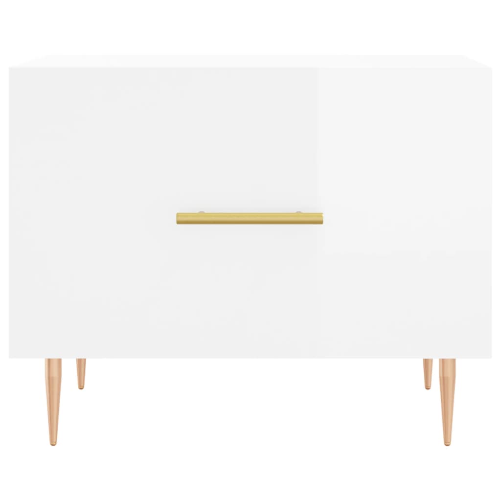 Mesas de centro 2 pcs 50x50x40 cm branco brilhante