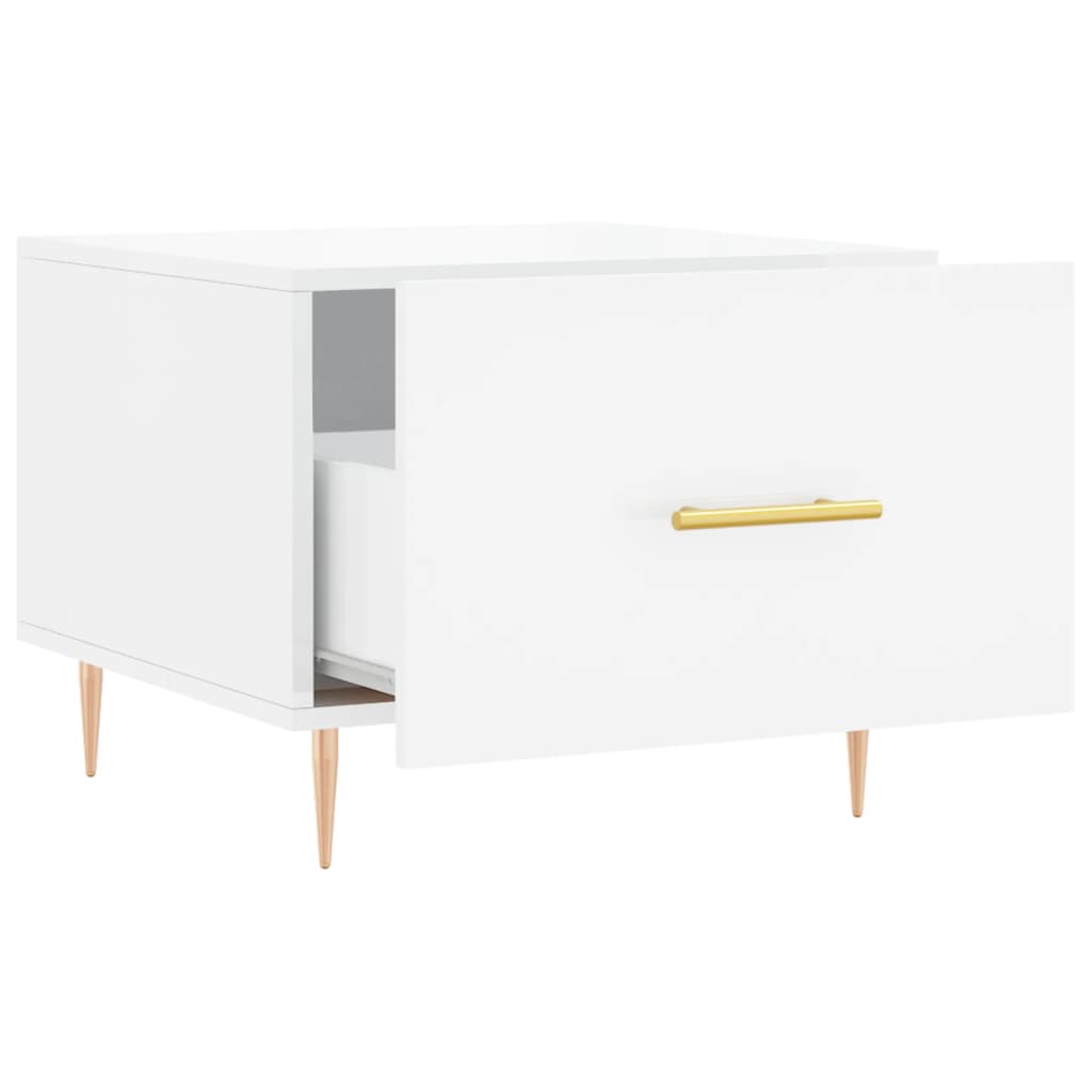 Mesas de centro 2 pcs 50x50x40 cm branco brilhante