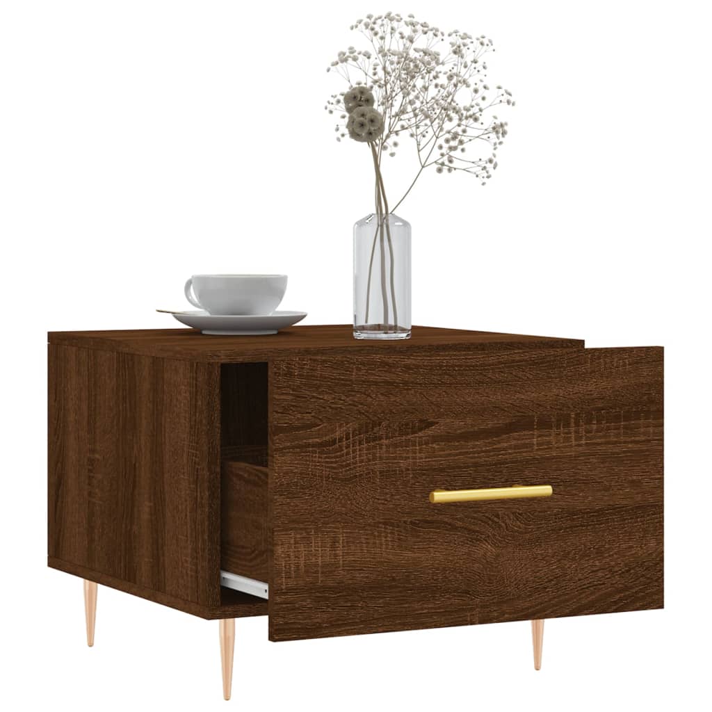 Mesa de centro 50x50x40 cm derivados madeira carvalho castanho