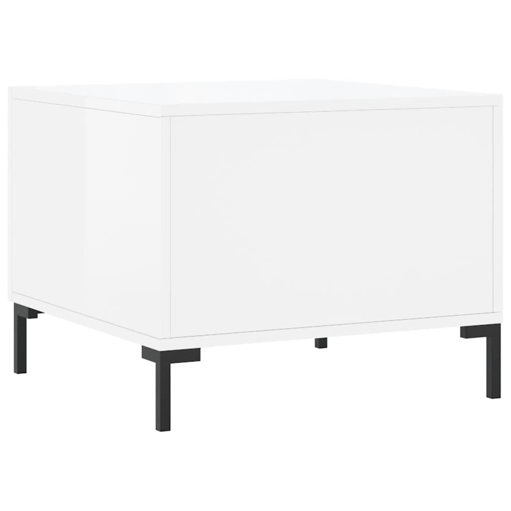 Mesas de centro 2 pcs 50x50x40 cm branco brilhante