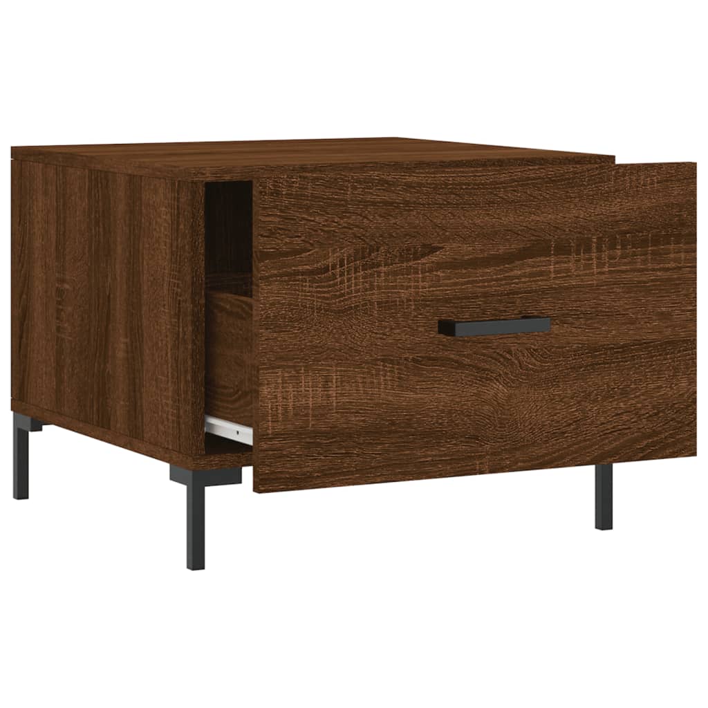 Mesa centro 2 pcs 50x50x40 cm madeira proc. carvalho castanho