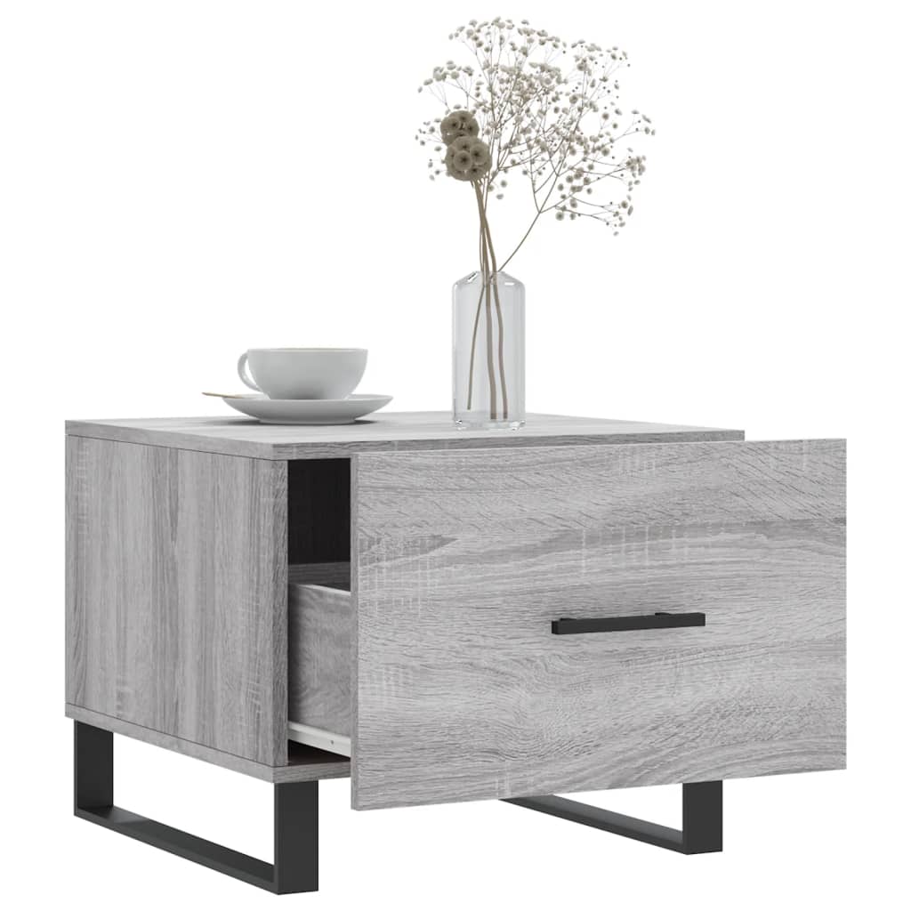 Mesas de centro 2 pcs 50x50x40 cm madeira proc. sonoma cinza