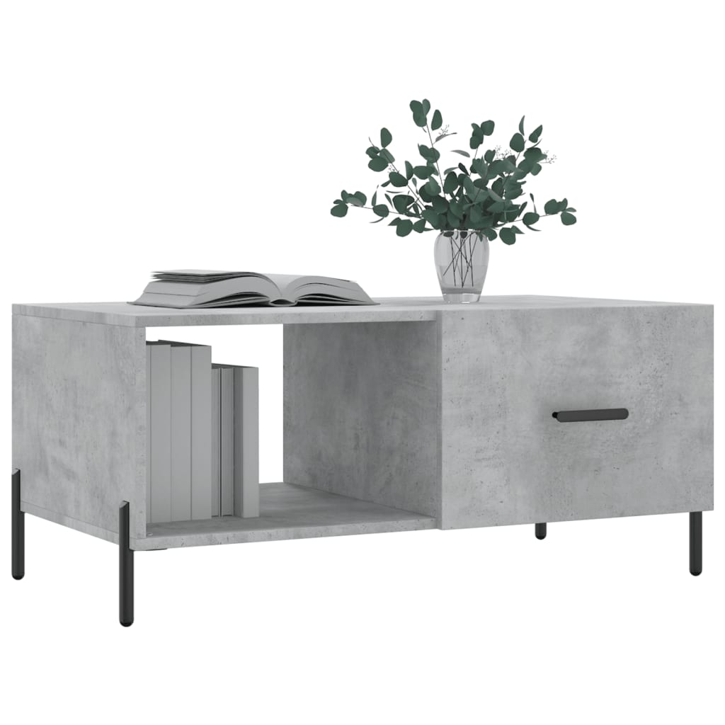 Mesa de centro 90x50x40 madeira processada cinza cimento