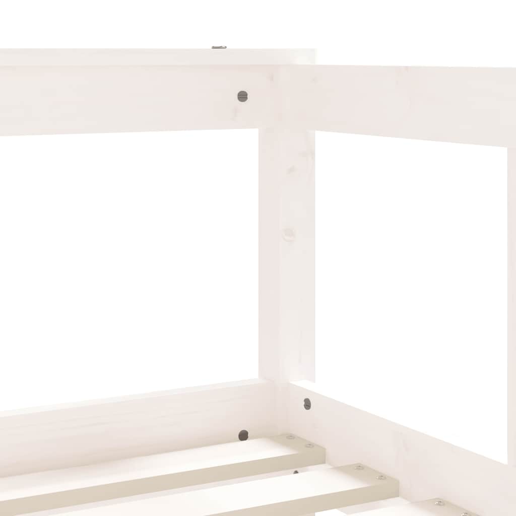 Estrutura de cama infantil 70x140 cm pinho maciço branco