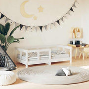 Estrutura de cama infantil 70x140 cm pinho maciço branco