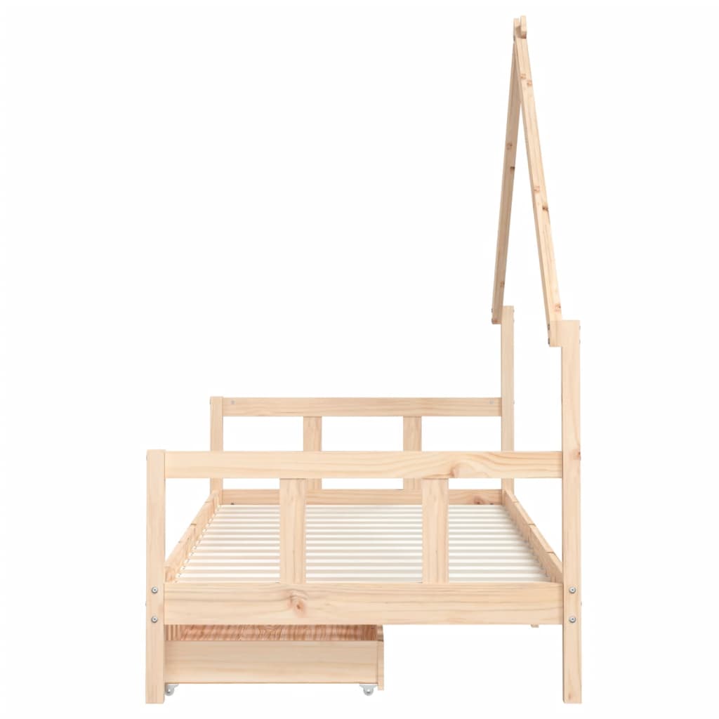 Estrutura de cama infantil c/ gavetas 90x190 cm pinho maciço