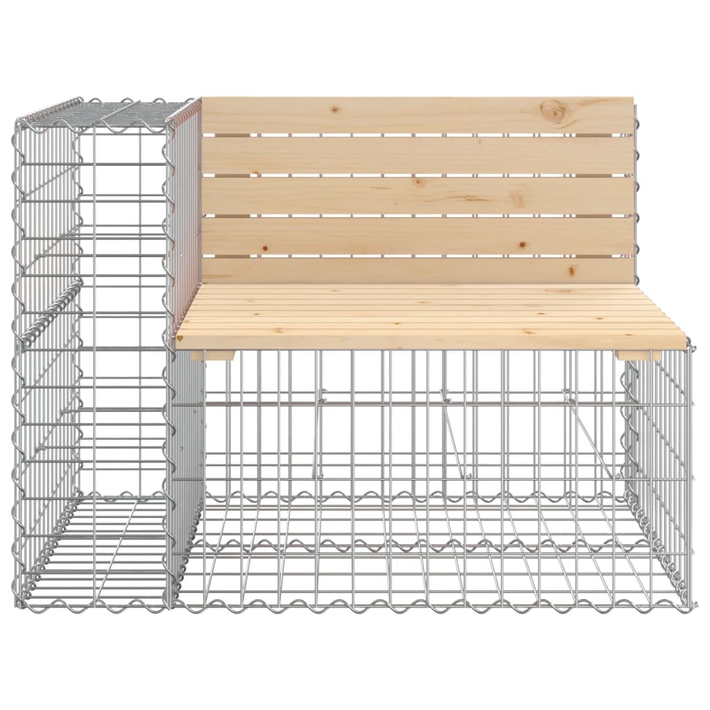 Banco de jardim c/ design gabião 287x71x65,5 cm pinho maciço